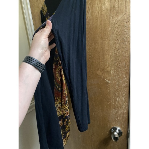 Soft Surroundings Blouse Womens S BLack Multicolor Pattern Embroidered Patchwork - Picture 10 of 11